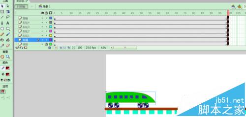 flash怎么绘制和谐号火车从火车道开过的动画?9