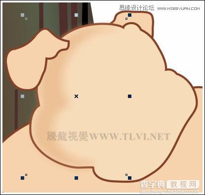 CorelDRAW绘制可爱的泡泡猪在睡觉的卡通插画7