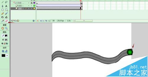 FLASH怎么绘制球按轨迹滚动的动画?11