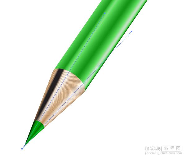 Illustrator绘制逼真的绿色铅笔效果图26