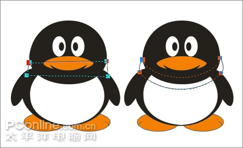 Coreldraw教程：绘制可爱的情侣QQ企鹅20