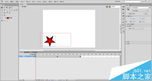flash怎么制作不断变换位置大小的五角星动画?10