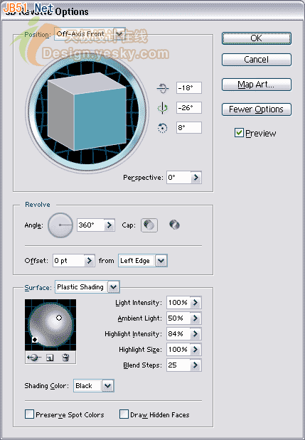 Illustrator(AI)利用3D工具模仿绘制三维轮廓图实例教程3