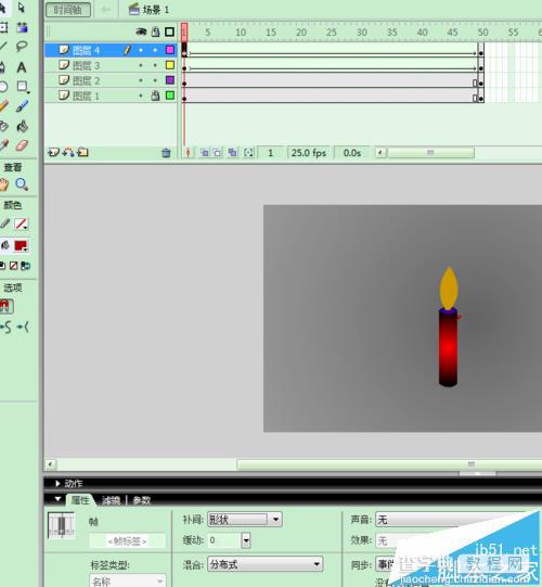 FLASH怎么制作红烛燃烧的动画?9