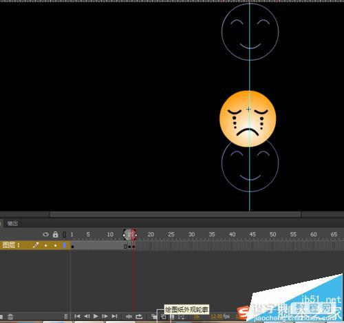 flash怎么制作一个qq表情笑脸哭脸的动画?22