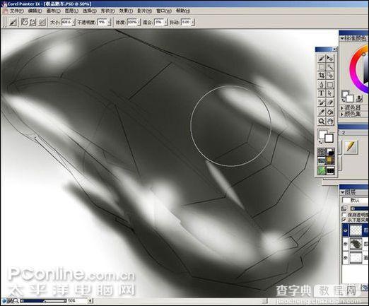 Painter软件和友基PF8060绘制跑车3