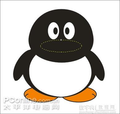 Coreldraw教程：绘制可爱的情侣QQ企鹅15
