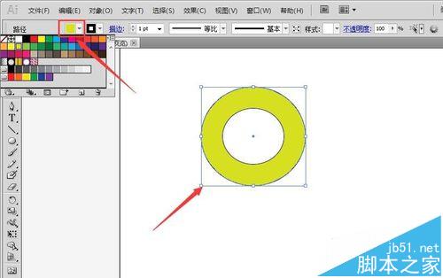 Ai怎么画圆环形状? Ai制作两色圆环的教程4