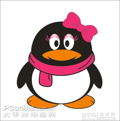 Coreldraw教程：绘制可爱的情侣QQ企鹅35