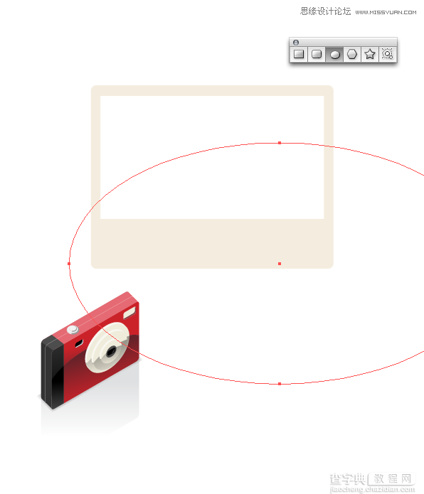 Illustrator教程：绘制卡通时尚的红色数码相机图标29
