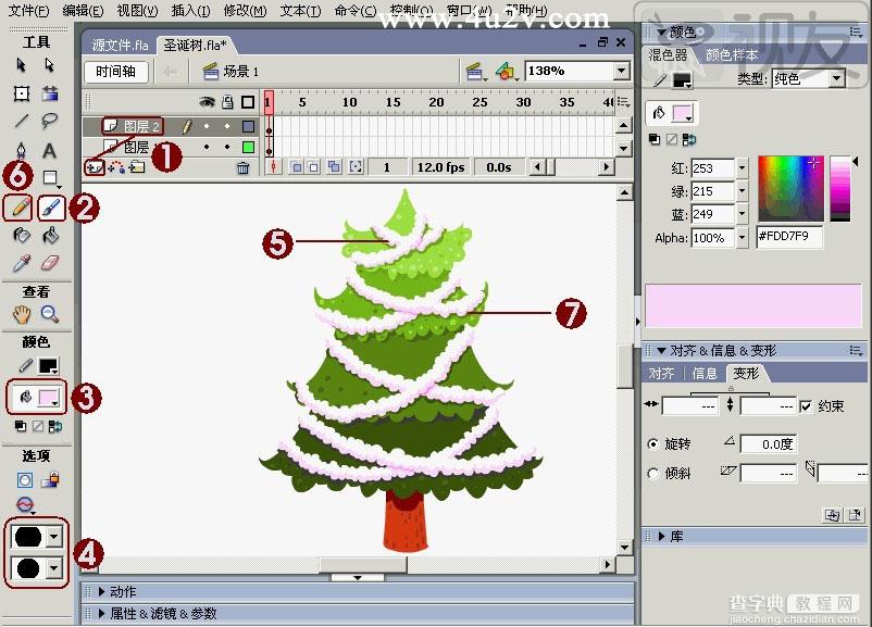 Flash设计制作卡通风格的圣诞树实例教程14