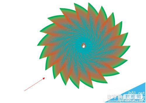 CDR怎么使用变形工具绘制旋风轮?9