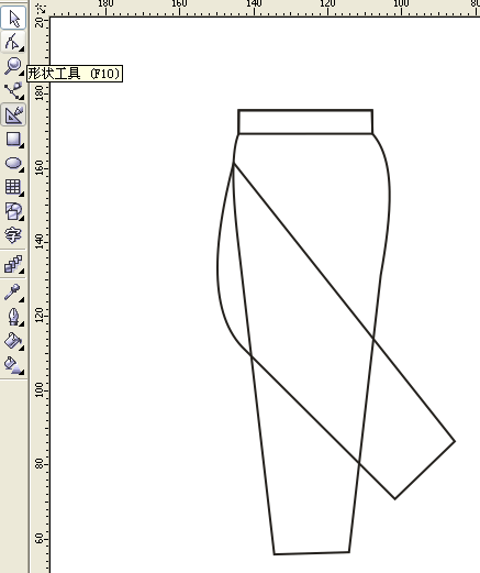 CorelDraw教程:绘制裤子造型3