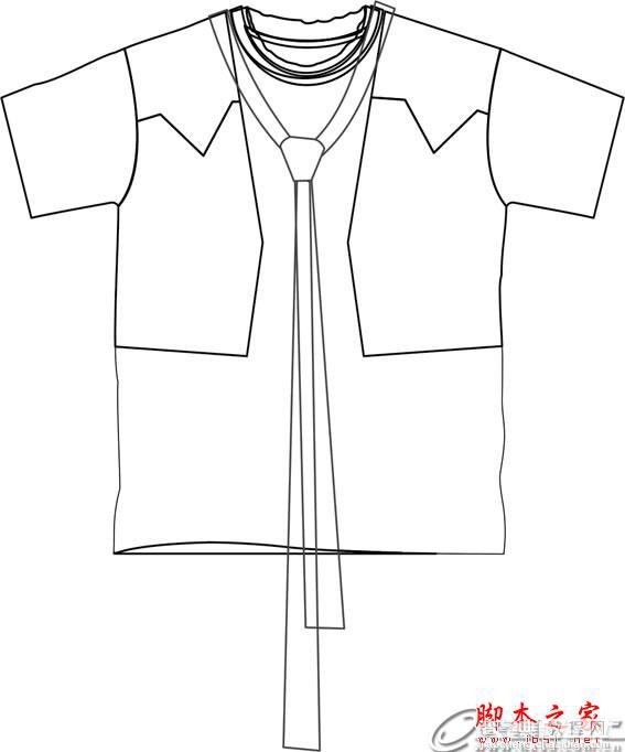CorelDRAW(CDR)设计制作夏装男士衣服款式图实例教程图文详解16