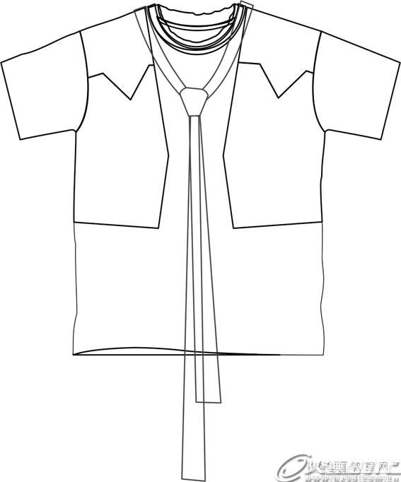 CorelDRAW绘制男士夏装款式图16