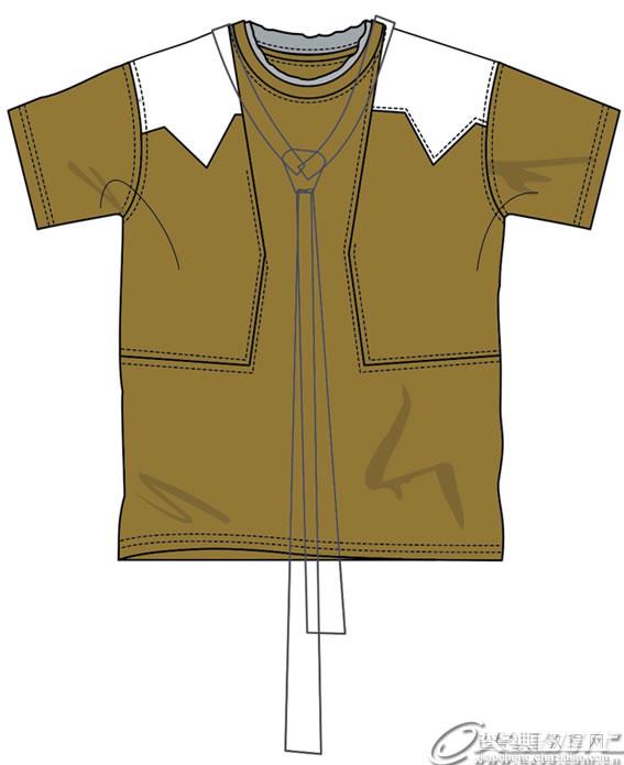 CorelDRAW绘制男士夏装款式图27