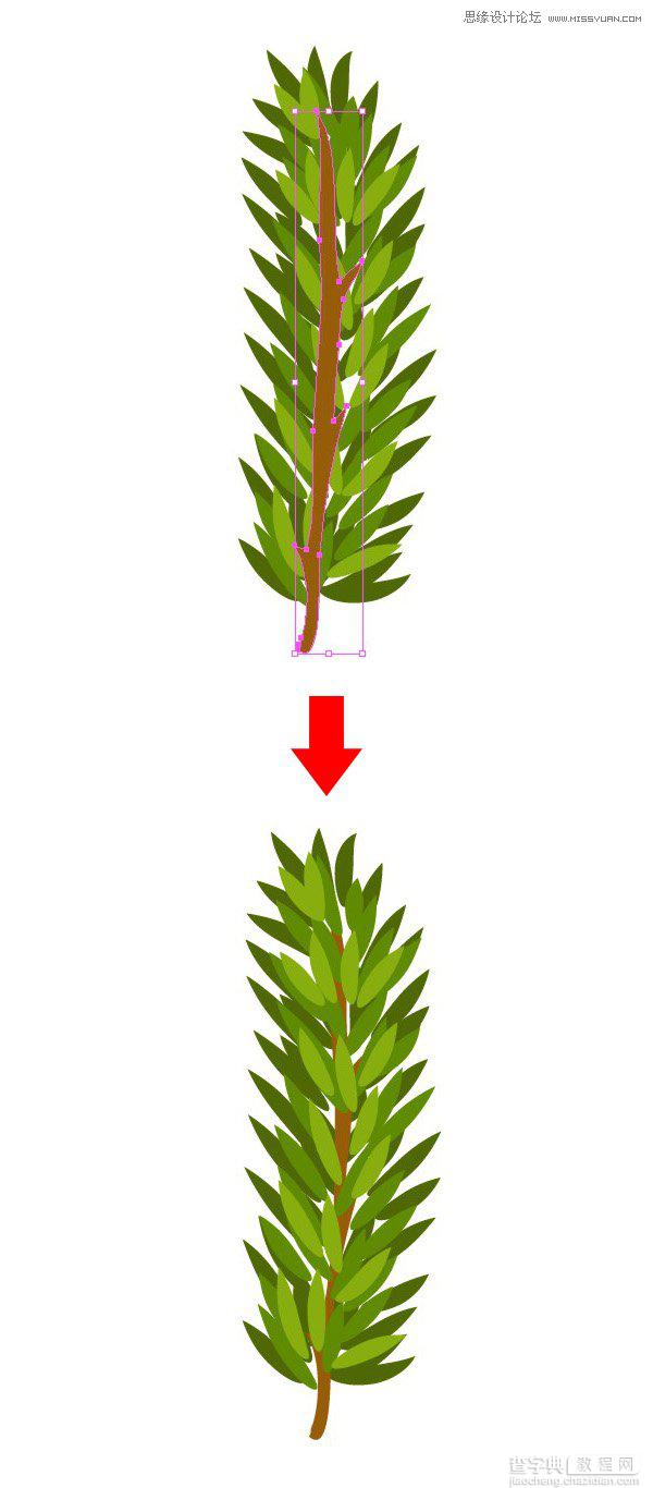 Illustrator(AI)设计绘制精致的圣诞节花环实例教程4