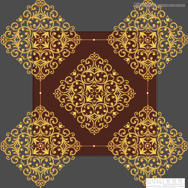 AI结合MirrorMe插件绘制典雅时尚的欧式复古立体花纹对称图案62