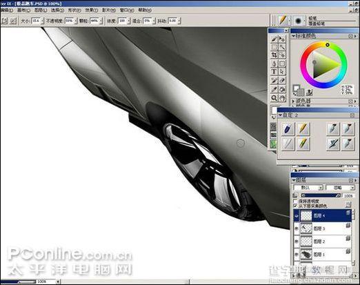 Painter软件和友基PF8060绘制跑车6