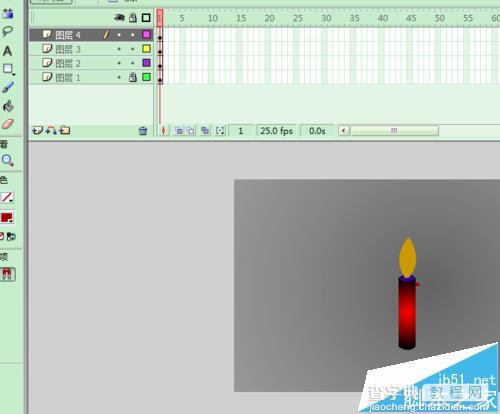 FLASH怎么制作红烛燃烧的动画?8