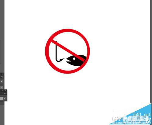 Ai怎么画一个禁止钓鱼的指示牌图标?7