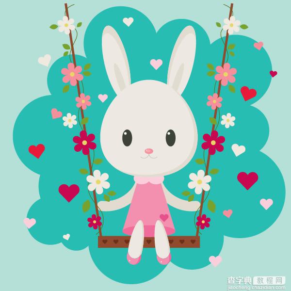Illustrator(AI)设计打造出一只可爱的情人节兔子实例教程46