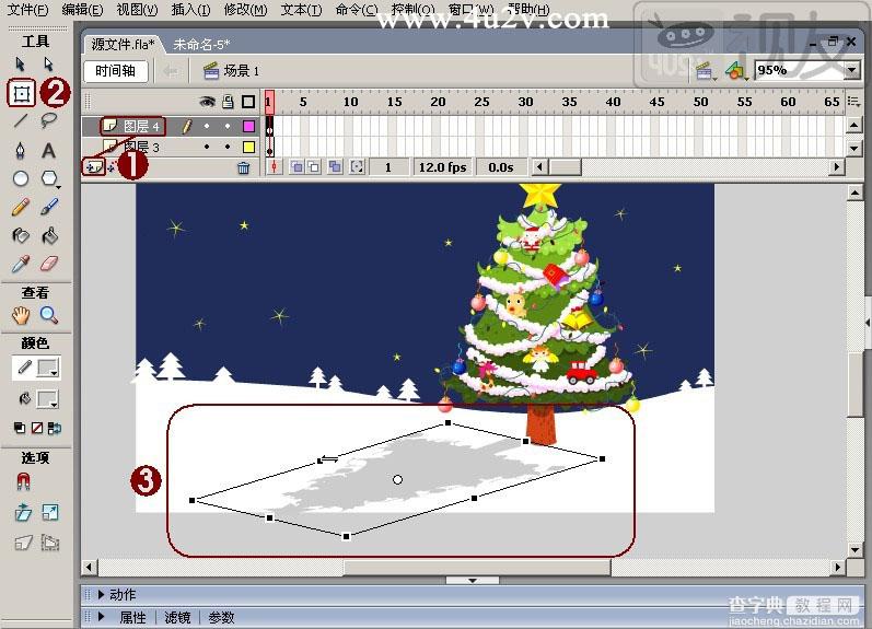 Flash设计制作卡通风格的圣诞树实例教程24