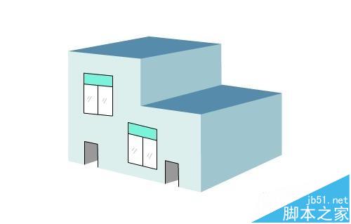 flash8怎么绘制立体的两层小楼房?1