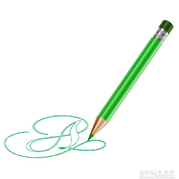 Illustrator绘制逼真的绿色铅笔效果图1