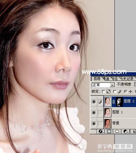 photoshop教程:偏色人物照片的美容5