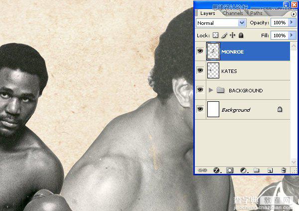 Photoshop设计数十年前复古风格的拳击海报教程6