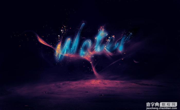 photoshop CS6设计制作飞溅的彩色液体字1