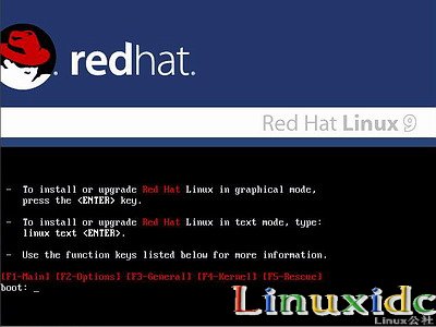 linux安装教程(红帽RedHat Linux 9)光盘启动安装过程图解1