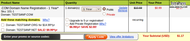 域名注册商Godaddy优惠 0.99美元注册或转移域名2