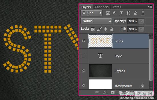 PS文字教程：用PS打造时尚个性的铆钉文字效果20