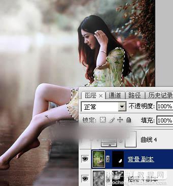 Photoshop将水景人物图片打造唯美的中性红褐色效果教程34