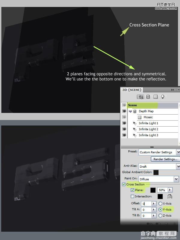 Photoshop 格子纹理立体字教程8