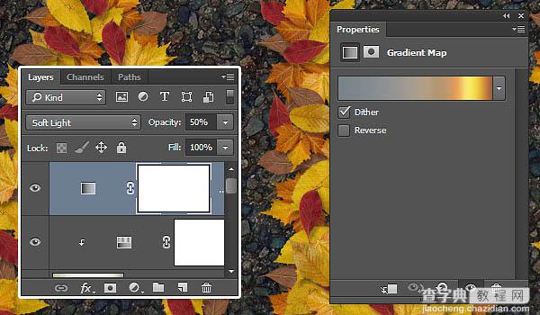 Photoshop设计制作非常有趣的秋季树叶字30