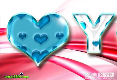 Photoshop 漂亮的心形图案水晶字31