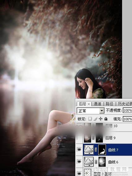 Photoshop将水景人物图片打造唯美的中性红褐色效果教程52