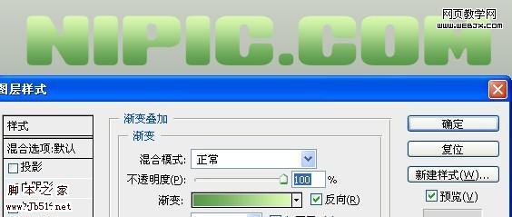 photoshop 可爱的绿色花纹水晶字7