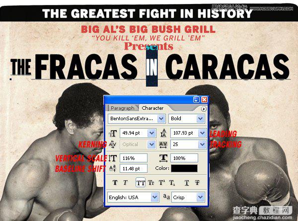 Photoshop设计数十年前复古风格的拳击海报教程33