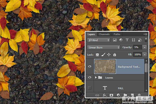 Photoshop设计制作非常有趣的秋季树叶字24