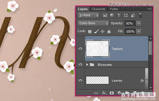 七夕将至 Photoshop设计清新淡雅的樱花效果字体46