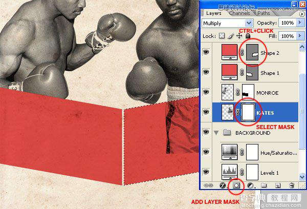 Photoshop设计数十年前复古风格的拳击海报教程14