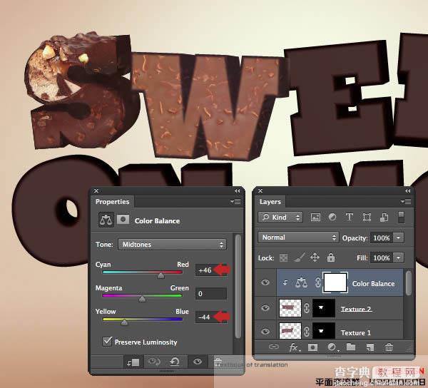 Photoshop设计制作出逼真的巧克力糖果立体字32