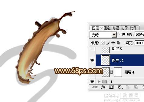 Photoshop设计制作浓情动感的七夕巧克力喷溅字22