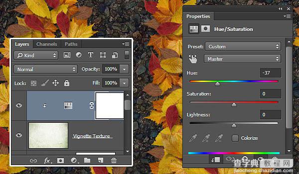 Photoshop设计制作非常有趣的秋季树叶字29