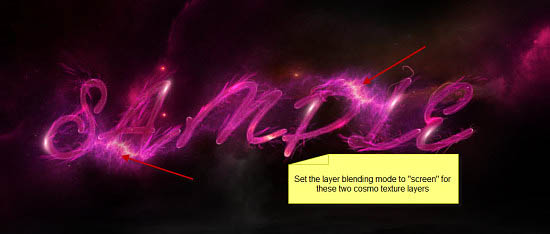 Photoshop设计制作梦幻的紫色星云发光字35