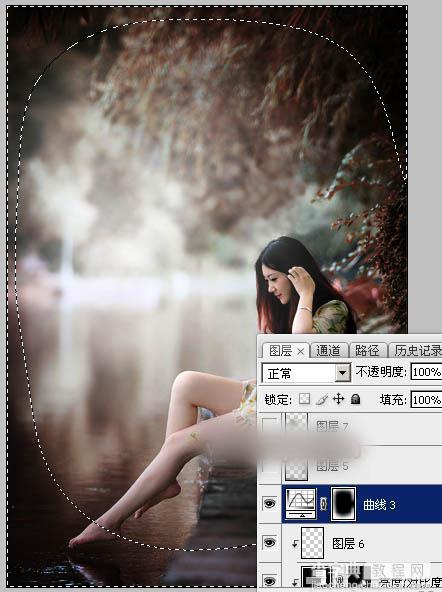 Photoshop将水景人物图片打造唯美的中性红褐色效果教程43